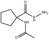 Cyclopentanecarboxylic acid, 1-acetamido-, hydrazide (7CI,8CI) Struktur