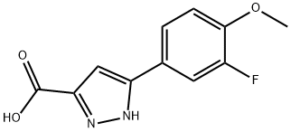 3-(3-FLUORO-4-METHOXYPHENYL)-1H-PYRAZOLE-5-CARBOXYLIC ACID Struktur