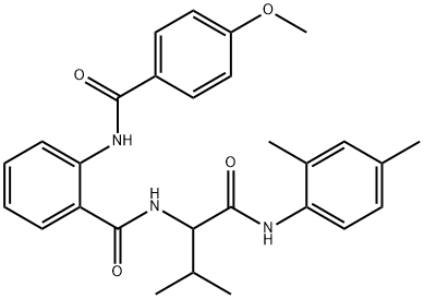 Benzamide, N-[1-[[(2,4-dimethylphenyl)amino]carbonyl]-2-methylpropyl]-2-[(4-methoxybenzoyl)amino]- (9CI) Struktur