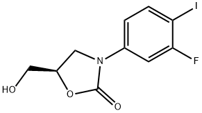 (5R)-3-(3-FLUORO-4-IODOPHENYL)-5-HYDROXYMETHYLOXAZOLIDIN-2-ONE Struktur