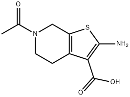 Thieno[2,3-c]pyridine-3-carboxylic acid, 6-acetyl-2-amino-4,5,6,7-tetrahydro- (9CI) Struktur