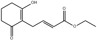 2-Butenoic acid, 4-(2-hydroxy-6-oxo-1-cyclohexen-1-yl)-, ethyl ester, (2E)- (9CI) Struktur