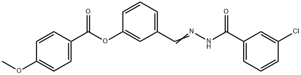 3-[2-(3-chlorobenzoyl)carbohydrazonoyl]phenyl 4-methoxybenzoate Struktur