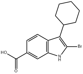 2-broMo-3-cyclohexyl-1H-indole-6-carboxylic acid Struktur