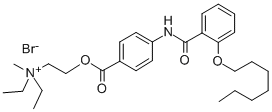 Diethyl(2-(4-(2-heptyloxybenzamido)benzoyloxy)ethyl)methylammonium bro mide Struktur