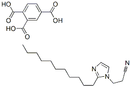 benzene-1,2,4-tricarboxylic acid, compound with 2-undecyl-1H-imidazole-1-propiononitrile (1:1) Struktur