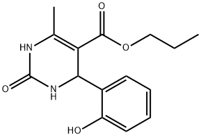 5-Pyrimidinecarboxylicacid,1,2,3,4-tetrahydro-4-(2-hydroxyphenyl)-6-methyl-2-oxo-,propylester(9CI) Struktur