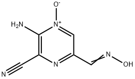 Pyrazinecarbonitrile, 3-amino-6-[(hydroxyimino)methyl]-, 4-oxide (9CI) Struktur