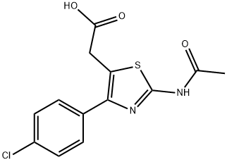 2-(Acetylamino)-4-(4-chlorophenyl)thiazole-5-acetic acid Struktur