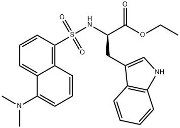 1-dimethylaminonaphthalene-5-sulfonyl-D-tryptophan ethyl ester Struktur