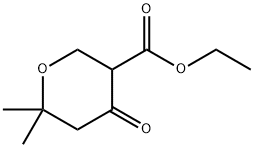 2H-Pyran-3-carboxylicacid,tetrahydro-6,6-dimethyl-4-oxo-,ethylester(9CI) Struktur