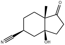 1H-Indene-5-carbonitrile,octahydro-3a-hydroxy-7a-methyl-1-oxo-,(3aS,5S,7aS)-(9CI) Struktur