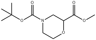 2,4-Morpholinedicarboxylic acid, 4-(1,1-diMethylethyl) 2-Methyl ester Struktur