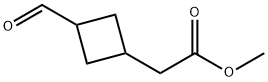 Cyclobutaneacetic acid, 3-formyl-, methyl ester (9CI) Struktur