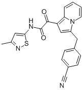 3-[(4-Cyanophenyl)methyl]-N-(3-methyl-5-isothiazolyl)-alpha-oxo-1-indolizineacetamide Struktur