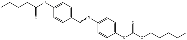 Pentanoic acid 4-[[[4-[[(pentyloxy)carbonyl]oxy]phenyl]imino]methyl]phenyl ester Struktur