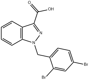 1-(2,4-DibroMobenzyl)-1H-indazole-3-carboxylic acid Struktur