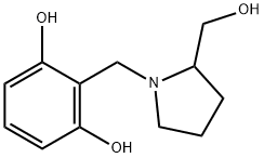 1,3-Benzenediol, 2-[[2-(hydroxymethyl)-1-pyrrolidinyl]methyl]- (9CI) Struktur