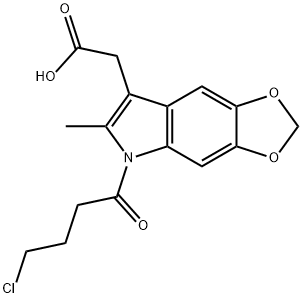 5-(4-Chlorobutyryl)-6-methyl-5H-1,3-dioxolo[4,5-f]indole-7-acetic acid Struktur