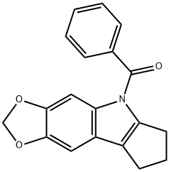 5,6,7,8-Tetrahydro-5-benzoylcyclopenta[b]-1,3-dioxolo[4,5-f]indole Struktur