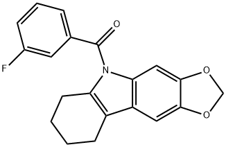 5-(3-Fluorobenzoyl)-6,7,8,9-tetrahydro-5H-1,3-dioxolo[4,5-b]carbazole Struktur