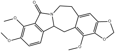 5,6,12b,13-Tetrahydro-9,10,14-trimethoxy-8H-1,3-dioxolo[4,5-h]isoindolo[1,2-b][3]benzazepin-8-one Struktur