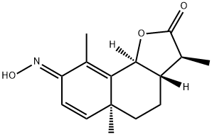 [3S-(3alpha,3aalpha,5abeta,8E,9bbeta)]-3a,5,5a,9b-tetrahydro-3,5a,9-trimethylnaphtho[1,2-b]furan-2,8(3H,4H)-dione 8-oxime Struktur