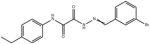 2-[2-(3-bromobenzylidene)hydrazino]-N-(4-ethylphenyl)-2-oxoacetamide Struktur