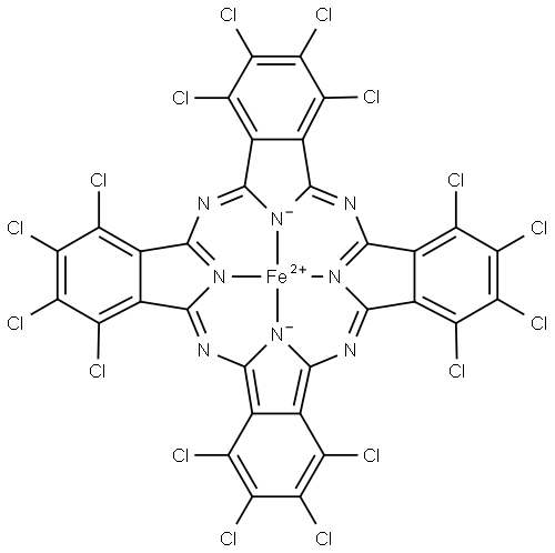 IRON(II) 1,2,3,4,8,9,10,11,15,16,17,18,22,23,24,25-HEXADECACHLORO-29 H,31 H-PHTHALOCYANINE Struktur