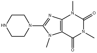 1,3,7-TRIMETHYL-8-PIPERAZIN-1-YL-3,7-DIHYDRO-PURINE-2,6-DIONE Struktur