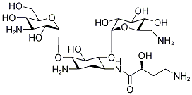 D-Streptamine, o-3-amino-3-deoxy-alpha-D-glucopyranosyl-(1-6)-o-(6-amino-6-deoxy-alpha-D-glucopyranosyl-(1-4))-N(sup 3)-(4-amino-2-hydroxybutyryl)-2-deoxy-