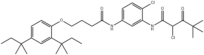 N-[5-[[4-[2,4-bis(1,1-dimethylpropyl)phenoxy]-1-oxobutyl]amino]-2-chlorophenyl]-2-chloro-4,4-dimethyl-3-oxovaleramide Struktur