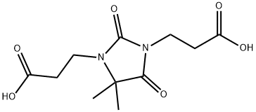 4,4-dimethyl-2,5-dioxoimidazolidine-1,3-dipropionic acid Struktur