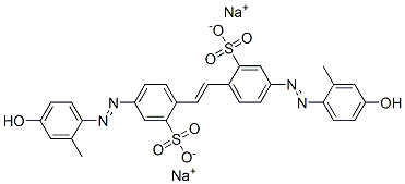 disodium 4,4'-bis[(4-hydroxy-2-methylphenyl)azo]stilbene-2,2'-disulphonate Struktur