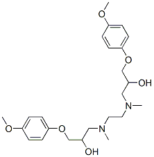 N,N'-Bis[3-(p-methoxyphenoxy)-2-hydroxypropyl]-N,N'-dimethylethylenediamine Struktur