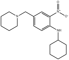 N-cyclohexyl-2-nitro-4-((piperidin-1-yl)methyl)benzenamine Struktur