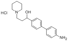 alpha-(4'-Amino-4-biphenylyl)-1-piperidinepropanol hydrochloride Struktur