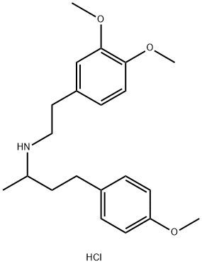 4-[2-{[3-(4-Methoxy Phenyl)-1-Methylpropyl]amino]ethyl]-1,2-dimethoxybenzene hydrochloride Struktur