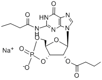 N2,2'-O-DIBUTYRYLGUANOSINE 3':5'-CYCLIC MONOPHOSPHATE SODIUM SALT Struktur