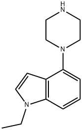 1H-Indole,1-ethyl-4-(1-piperazinyl)-(9CI) Struktur