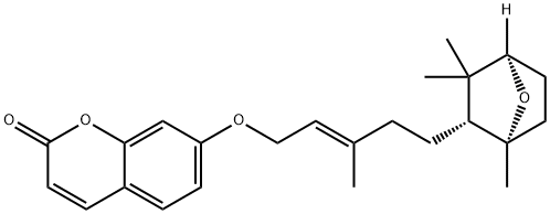 7-[[(E)-3-Methyl-5-[(1S,2R,4R)-1,3,3-trimethyl-7-oxabicyclo[2.2.1]heptan-2-yl]-2-pentenyl]oxy]-2H-1-benzopyran-2-one Struktur