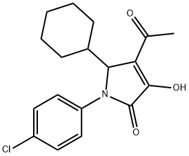 2H-Pyrrol-2-one, 4-acetyl-1-(4-chlorophenyl)-5-cyclohexyl-1,5-dihydro-3-hydroxy- Struktur