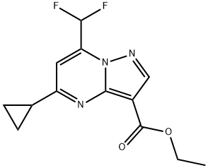 ethyl 5-cyclopropyl-7-(difluoromethyl)pyrazolo[1,5-a]pyrimidine-3-carboxylate Struktur