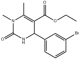 4-(3-BROMO-PHENYL)-1,6-DIMETHYL-2-OXO-1,2,3,4-TETRAHYDRO-PYRIMIDINE-5-CARBOXYLIC ACID ETHYL ESTER Struktur