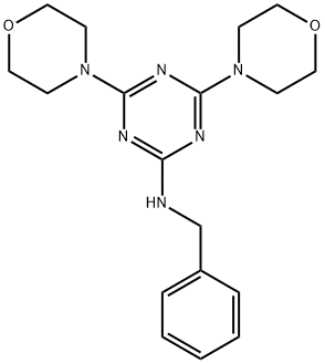 2,4-Bismorpholino-6-benzylamino-1,3,5-triazine Struktur