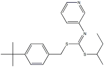 (4-(1,1-Dimethylethyl)phenyl)methyl1-methylpropyl3-pyridinylcarbonimidodithioate Struktur