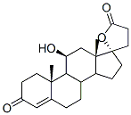 3'-(3-oxo-11 beta,17-dihydroxy-4-androstene-17 alpha- yl)propionic acid lactone Struktur