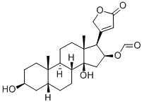 3beta,14,16beta-trihydroxy-5beta-card-20(22)-enolide 16-formate Struktur