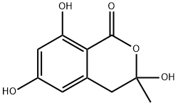 3,4-Dihydro-3,6,8-trihydroxy-3-methyl-1H-2-benzopyran-1-one Struktur