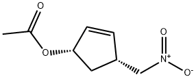 2-Cyclopenten-1-ol,4-(nitromethyl)-,acetate(ester),(1S,4R)-(9CI) Struktur